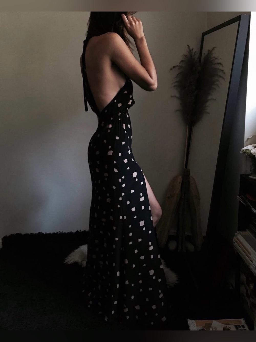 RARE SILK STONE COLD FOX PRINTED GOWN CULT GAIA LPA FOR LOVE LEMONS MAJORELLE
